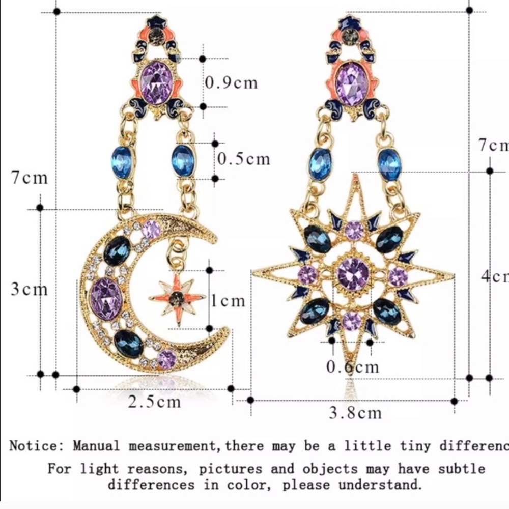 Out Of This World Sun & Moon Boho Earrings - Picture 7 of 10